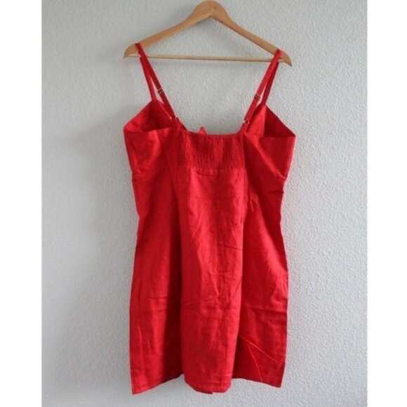 Red Carter Hannah Button Down Mini Dress in Red - Picture 5 of 7